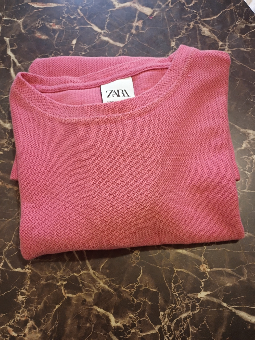 ZARA Men's Rose Crewneck Sweater - Pink